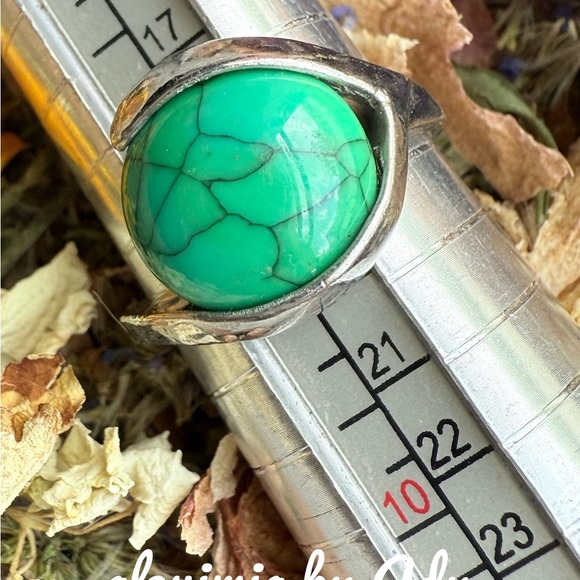 Turquoise silver gem ring - Picture 1 of 1